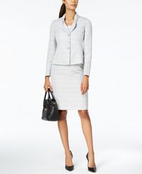 Le Suit Bow-Collar Skirt Suit, Regular & Petite