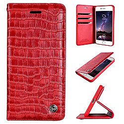 iPhone 6s Case, iPhone 6 Case, XIEKE [Wallet Function] [Magnetic Closure] Crocodile Pattern Premium PU Leather Flip Cover Wallet Stand Case with Card Holder for Apple iPhone 6s/ 6 4.7 Inch (Red)