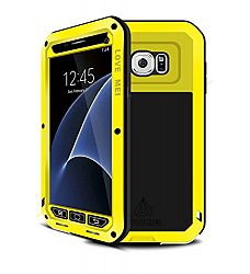 Galaxy s7 Waterproof case, Feitenn Shockproof Dust/Dirt/Snow Proof Aluminum Metal Gorilla Glass Military Heavy Protection Case for S7 (Yellow)