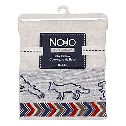 NoJo Teepee Jacquard Knit Blanket, Navy, Red, Ivory