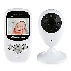 Kidshome Baby Monitor 2.4G Wireless Night Vision Two-way Audio Lullabies Temperature Monitoring LCD Display Built-in Night Light Portable (White)