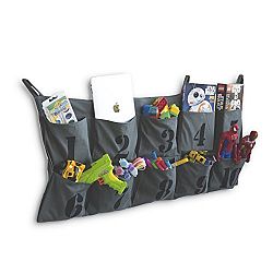 Tasca Canvas Hanging Wall Organizer with Number Printed Pockets Organizational Kid’s Room Storage for Ipad Books Toys Kid’s Clothing Diapers and Many More (10 Pockets) …