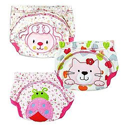 Taiycyxgan 3pcs Baby Girl Infant Kids Training Pants Cloth Underwear Nappy Pink (L)