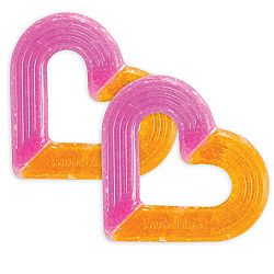 Munchkin 2 Piece Ice Heart Soothing Teether, Pink/Orange