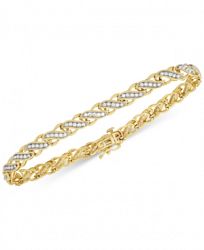 Diamond Swirl Link Bracelet (1 ct. t. w. ) in 14k Gold