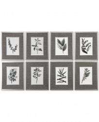 Uttermost Sepia Gray Leaves 8-Pc. Print Wall Art Set