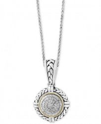 Balissima by Effy Diamond Cluster 18" Pendant Necklace (1/4 ct. t. w. ) in Sterling Silver & 18k Gold
