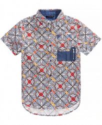 Sean John Big Boys Tile-Print Cotton Shirt