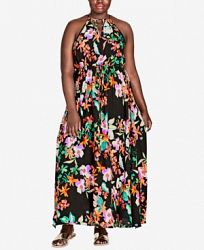 City Chic Trendy Plus Size Floral-Print Maxi Dress
