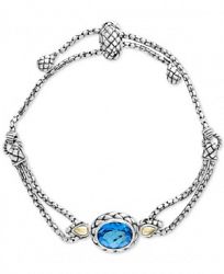 Balissima by Effy Blue Topaz Slider Bracelet (5-3/4 ct. t. w. ) in Sterling Silver & 18k Gold