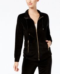 Charter Club Petite Velour Lounge Jacket, Created for Macy's