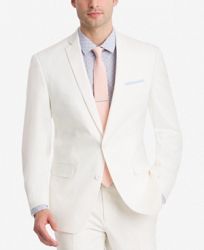 Bar Iii Men's Slim-Fit Stretch White Solid Suit Jacket, Created for Macy's