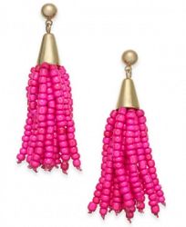 I. n. c. Gold-Tone Bead Fringe Drop Earrings, Created for Macy's