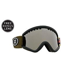 EGV Ski Goggles - Dark Tourist Frame - Brose/Silver Chrome Lens + Bonus Lens-No Color