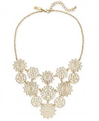 I. n. c. Gold-Tone Flower Statement Necklace, 18" + 3" extender, Created for Macy's