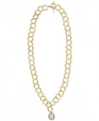 Majorica Gold-Tone Link & Imitation Pearl 24" Pendant Necklace