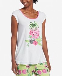 Hue Tropical-Graphic Pajama Top