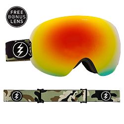 EG3 Ski Goggles - Camo Frame - Brose/Red Chrome Lens + Bonus Lens-No Color