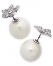 kate spade new york Gold-Tone Pave Bloom & Imitation Pearl Front-and-Back Earrings