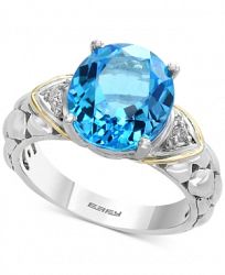 Balissima by Effy Blue Topaz (5-1/2 ct. t. w. ) & Diamond Accent Ring in Sterling Silver & 18k Gold