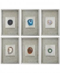 Uttermost 6-Pc. Agate Stone Silver-Finish-Framed Wall Art Set