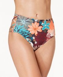 Vince Camuto Printed Strappy High-Waist Bikini Bottoms Women's Swimsuit