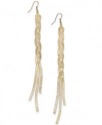 Thalia Sodi Gold-Tone Braided Herringbone Linear Drop Earrings, Created for Macy's