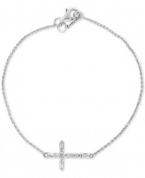 Gift by Effy Diamond East-West Cross Chain Bracelet (1/4 ct. t. w. ) in 14k White Gold