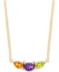 Multi-Gemstone (2-5/8 ct. t. w. ) & Diamond Accent 16" Pendant Necklace in 14k Gold