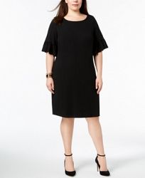 Charter Club Plus Size Ruffle-Sleeve Shift Dress, Created for Macy's