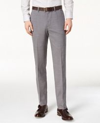 Cole Haan Men's Grand. os Wearable Technology Slim-Fit Stretch Light Gray Solid Suit Pants