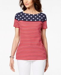 Karen Scott Americana Printed T-Shirt, Created for Macy's