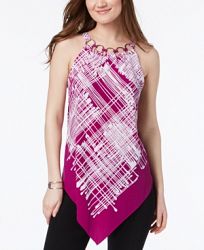 Alfani Printed Ring-Neck Top, Created for Macy's