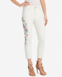 Jessica Simpson Juniors' Forever Embroidered Roll-Cuff Skinny Jeans