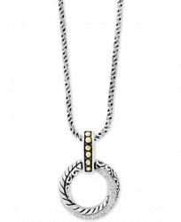Balissima by Effy Diamond Circle 18" Pendant Necklace (1/8 ct. t. w. ) in Sterling Silver & 18k Gold