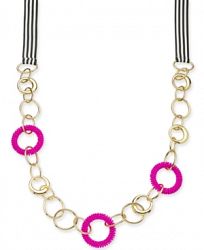 Trina Turk x I. n. c. Gold-Tone Bead & Link Ribbon 36" Statement Necklace, Created for Macy's