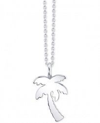 Unwritten Palm Tree 18" Pendant Necklace in Sterling Silver
