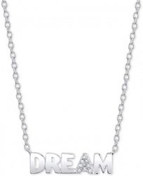 Unwritten Cubic Zirconia "Dream" 18" Pendant Necklace in Sterling Silver