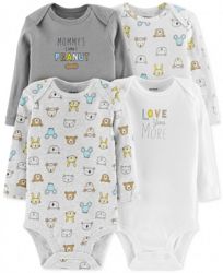 Carter's Baby Boys or Girls 4-Pack Cotton Bodysuits