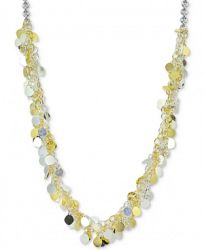 Giani Bernini Two-Tone Shaky Disc 18" Statement Necklace in Sterling Silver and 18k Gold-Plate, Created for Macy's