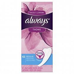 Always Thong Daily Liners, Unscented, Regular