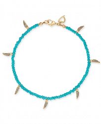Thalia Sodi Gold-Tone Pave Horn & Heart Charm Ankle Bracelet, Created for Macy's