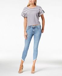 Joe's Marcella Icon Diagonal-Frayed Skinny Ankle Jeans
