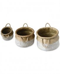 Round Natural Seagrass Baskets, Set of 3