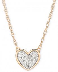 Elsie May Diamond Accent Heart Pendant Necklace in 14k Gold, 15" + 1" extender, Created for Macy's