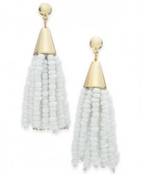 I. n. c. Gold-Tone Crystal & Stone Circle Triple Drop Earrings, Created for Macy's