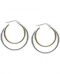 Giani Bernini Small Two-Tone Double Hoop Earrings in Sterling Silver & 18k Gold-Plate, Created for Macy's