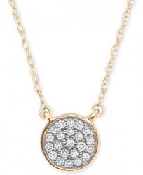 Elsie May Diamond Accent Button Pendant Necklace in 14k Gold, 15" + 1" extender, Created for Macy's