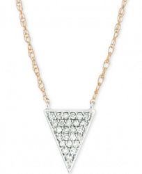 Elsie May Diamond Pave Triangle Pendant Necklace (1/10 ct. t. w. ) in 14k Gold & Sterling Silver, 17" + 1" extender, Created for Macy's