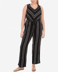 Ny Collection Plus Size Striped Jumpsuit